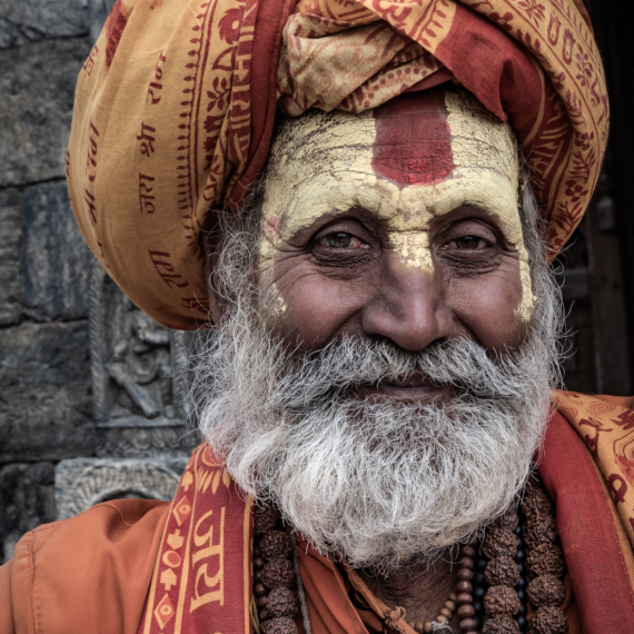 photo d'un baba heureux au Népal