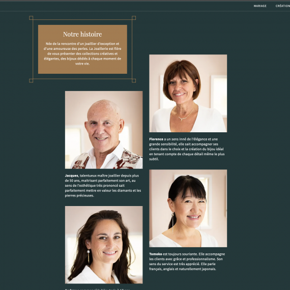 portraits et visages sur un site web